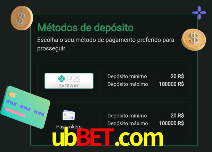 O cassino ubbet.com oferece uma grande variedade de métodos de pagamento